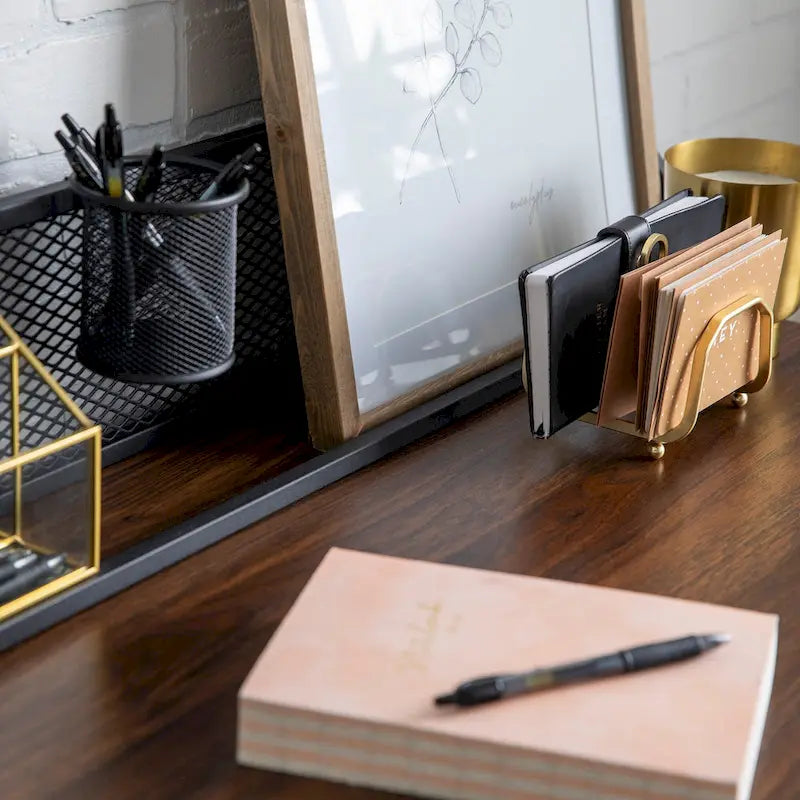 Industrial Writing Desk with Mesh Back - 42 Wide