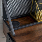 Industrial Writing Desk with Mesh Back - 42 Wide