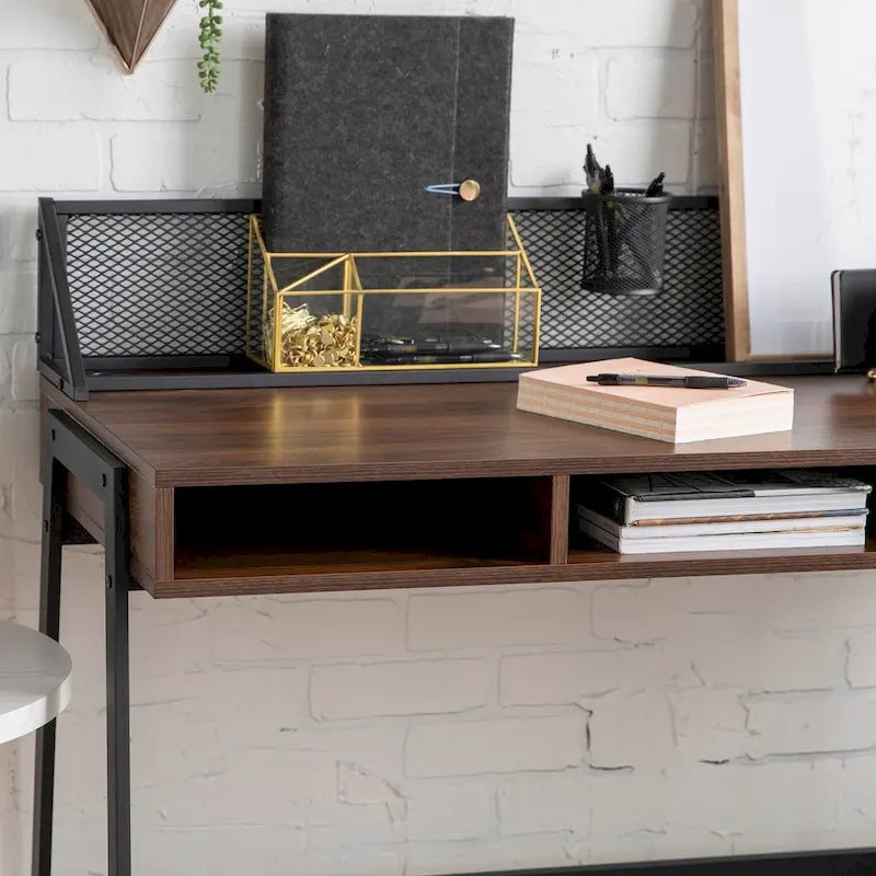 Industrial Writing Desk with Mesh Back - 42 Wide