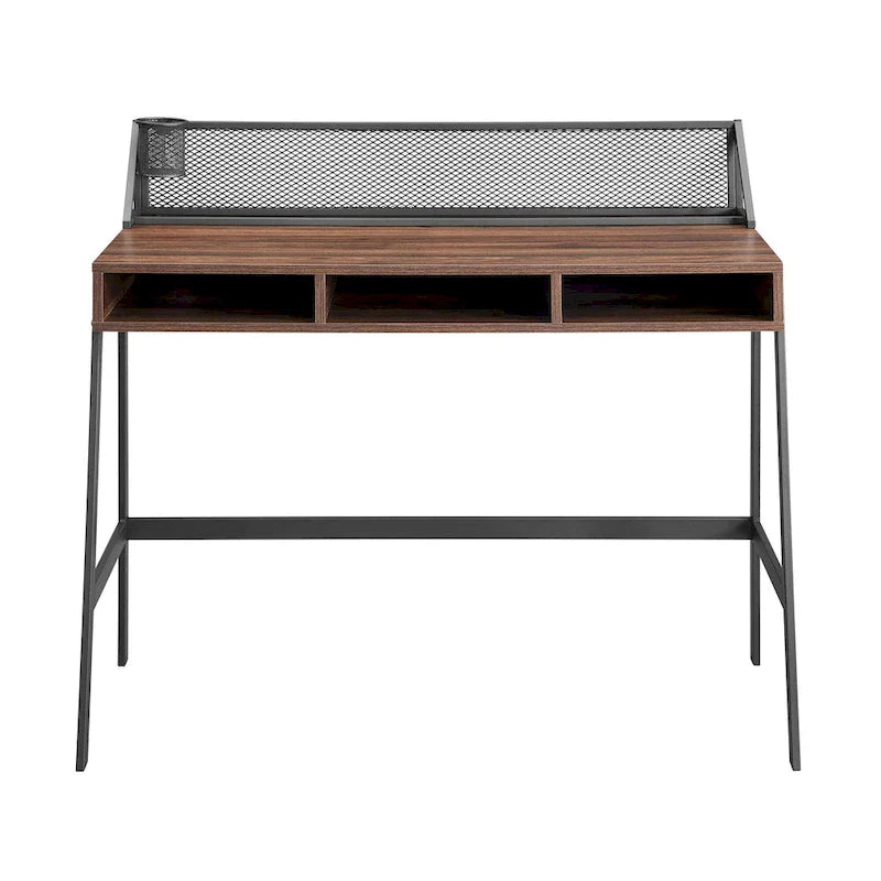 Industrial Writing Desk with Mesh Back - 42 Wide