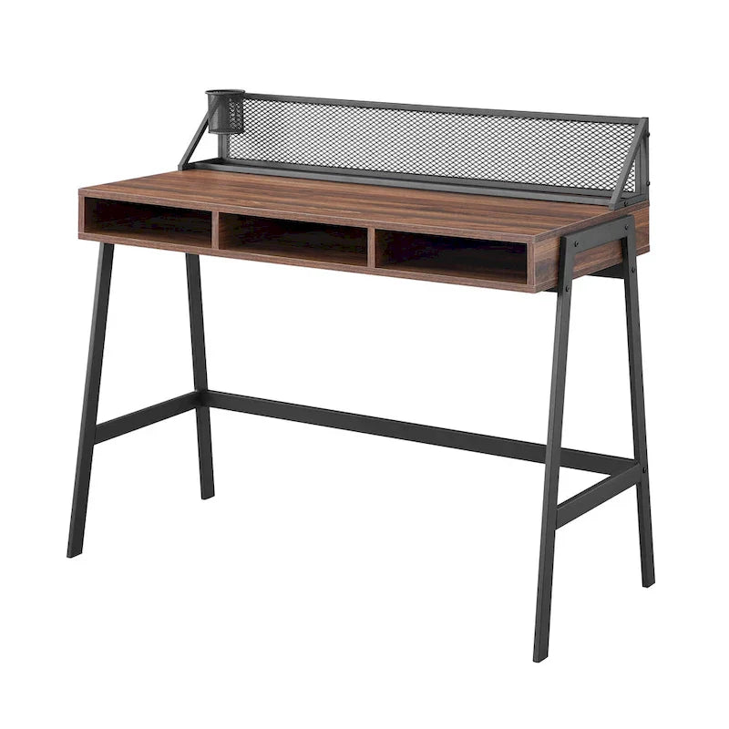 Industrial Writing Desk with Mesh Back - 42 Wide