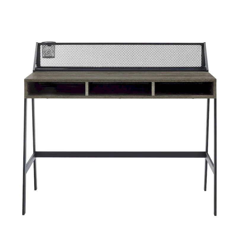 Industrial Writing Desk with Mesh Back - 42 Wide