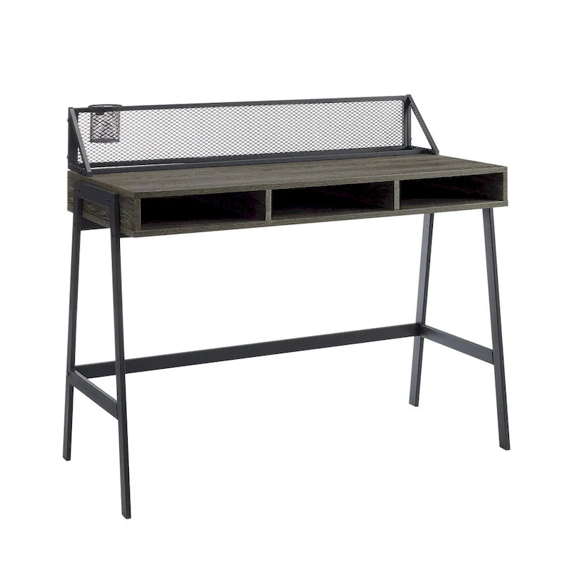 Industrial Writing Desk with Mesh Back - 42 Wide