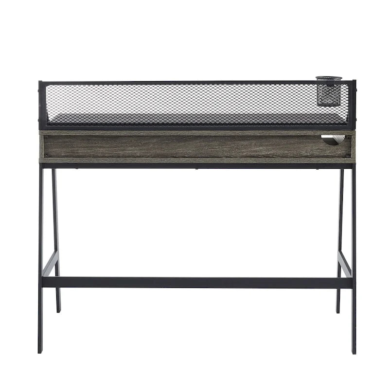 Industrial Writing Desk with Mesh Back - 42 Wide