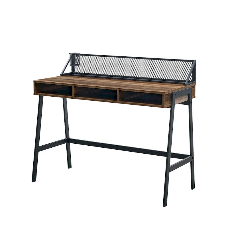Industrial Writing Desk with Mesh Back - 42 Wide