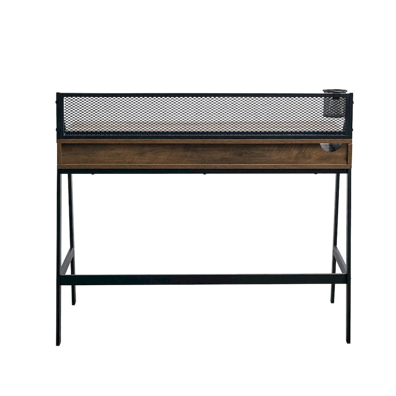 Industrial Writing Desk with Mesh Back - 42 Wide