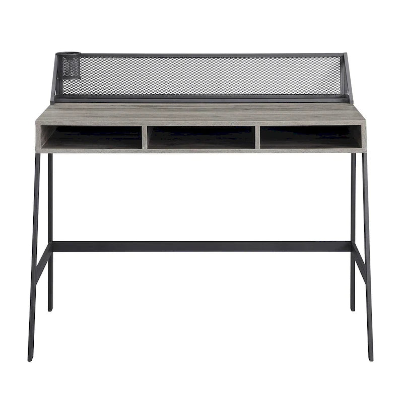 Industrial Writing Desk with Mesh Back - 42 Wide