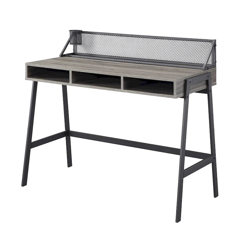 Industrial Writing Desk with Mesh Back - 42 Wide