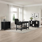 Espresso Oak / Modern Gray / Classic Black – 54" Single-User Computer Desk with Shelves & Drawers