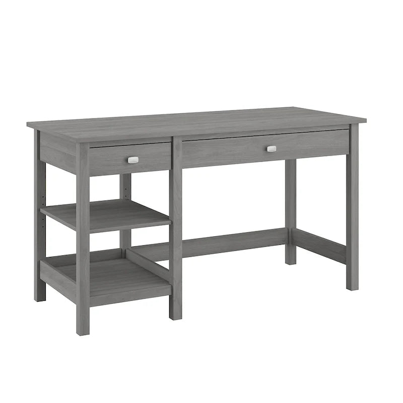 Espresso Oak / Modern Gray / Classic Black – 54" Single-User Computer Desk with Shelves & Drawers
