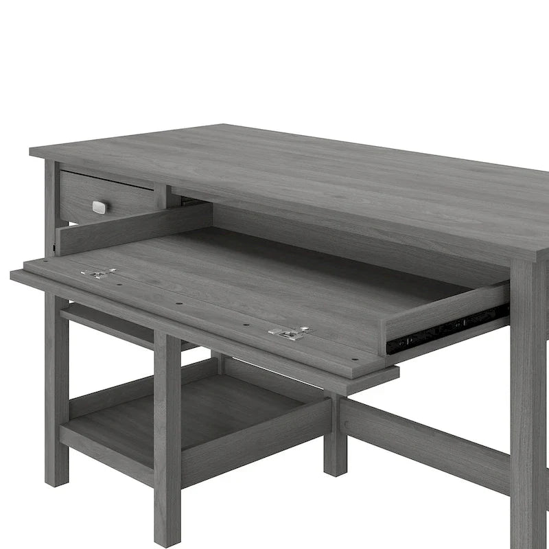 Espresso Oak / Modern Gray / Classic Black – 54" Single-User Computer Desk with Shelves & Drawers