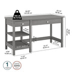 Espresso Oak / Modern Gray / Classic Black – 54" Single-User Computer Desk with Shelves & Drawers