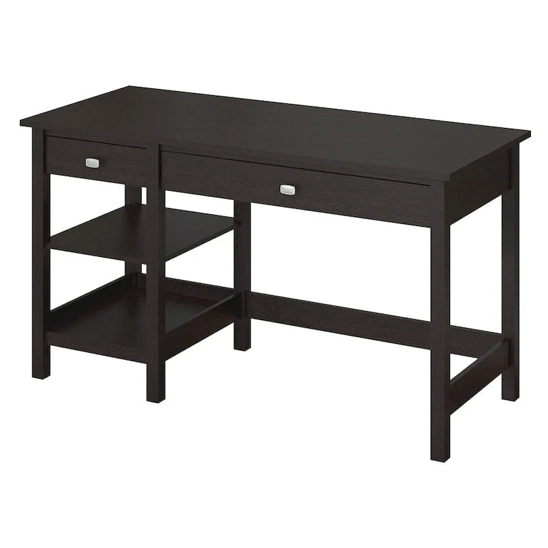Espresso Oak / Modern Gray / Classic Black – 54" Single-User Computer Desk with Shelves & Drawers