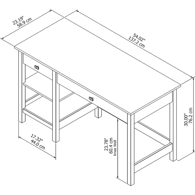 Espresso Oak / Modern Gray / Classic Black – 54" Single-User Computer Desk with Shelves & Drawers