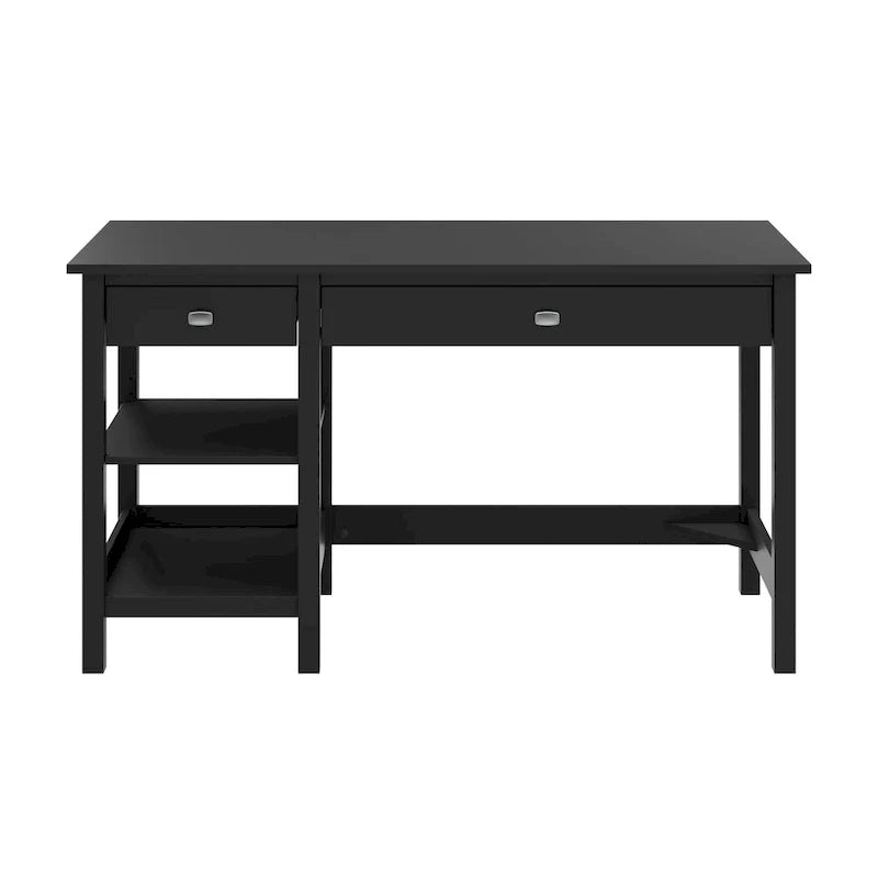 Espresso Oak / Modern Gray / Classic Black – 54" Single-User Computer Desk with Shelves & Drawers