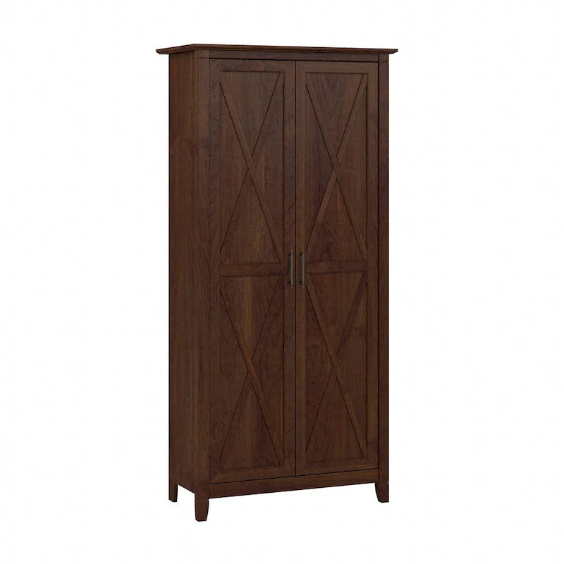 Farmhouse Style Tall Storage Cabinet with 2 Doors & 5 Shelves – Multiple Colors
