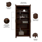Farmhouse Style Tall Storage Cabinet with 2 Doors & 5 Shelves – Multiple Colors