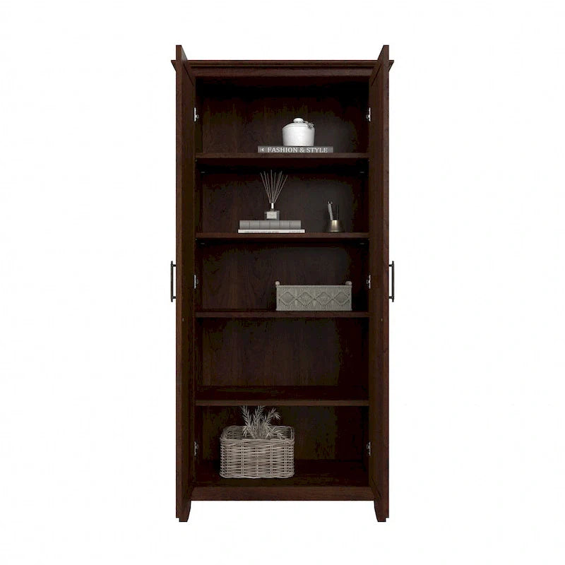 Farmhouse Style Tall Storage Cabinet with 2 Doors & 5 Shelves – Multiple Colors