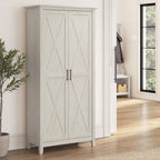 Farmhouse Style Tall Storage Cabinet with 2 Doors & 5 Shelves – Multiple Colors