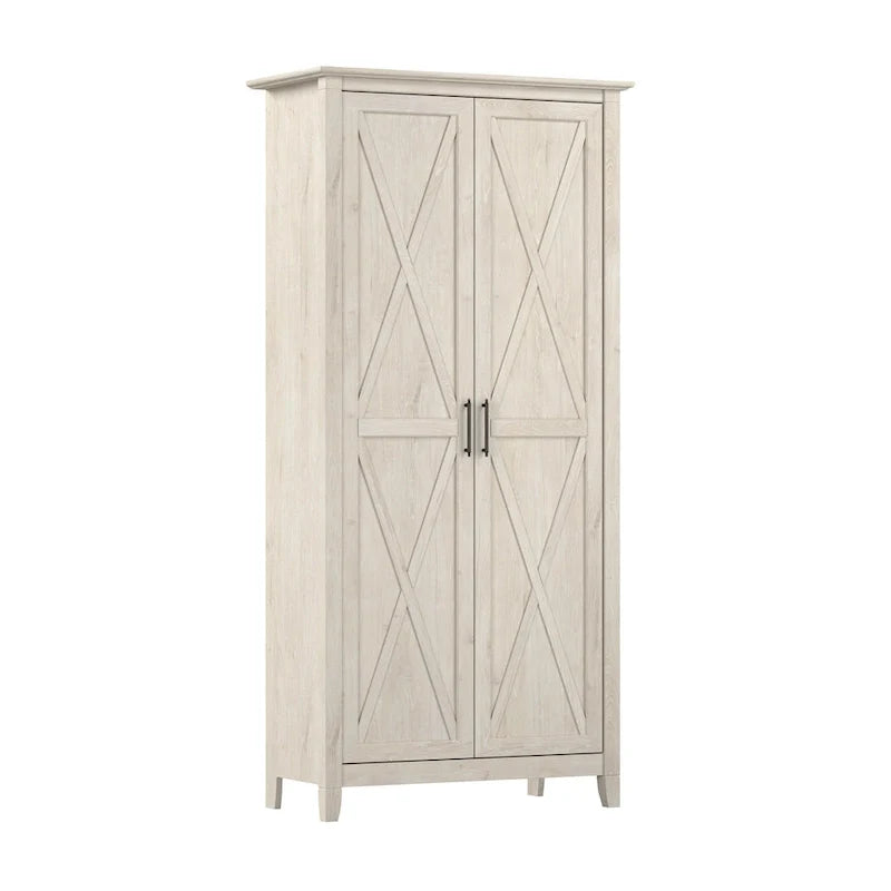 Farmhouse Style Tall Storage Cabinet with 2 Doors & 5 Shelves – Multiple Colors