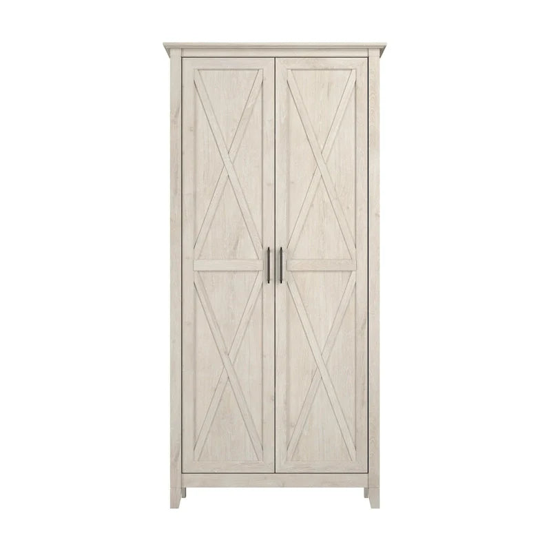 Farmhouse Style Tall Storage Cabinet with 2 Doors & 5 Shelves – Multiple Colors