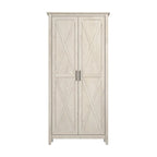 Farmhouse Style Tall Storage Cabinet with 2 Doors & 5 Shelves – Multiple Colors