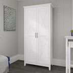 Farmhouse Style Tall Storage Cabinet with 2 Doors & 5 Shelves – Multiple Colors