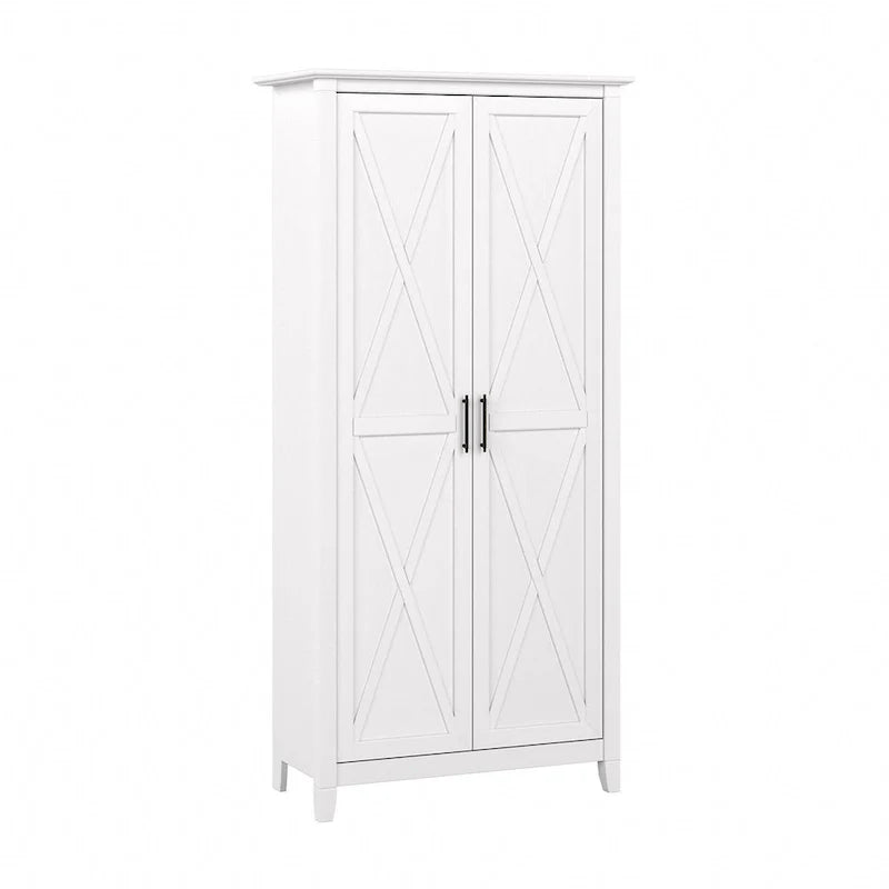 Farmhouse Style Tall Storage Cabinet with 2 Doors & 5 Shelves – Multiple Colors