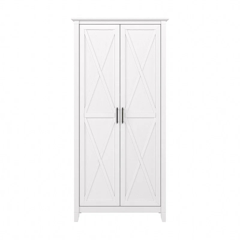 Farmhouse Style Tall Storage Cabinet with 2 Doors & 5 Shelves – Multiple Colors