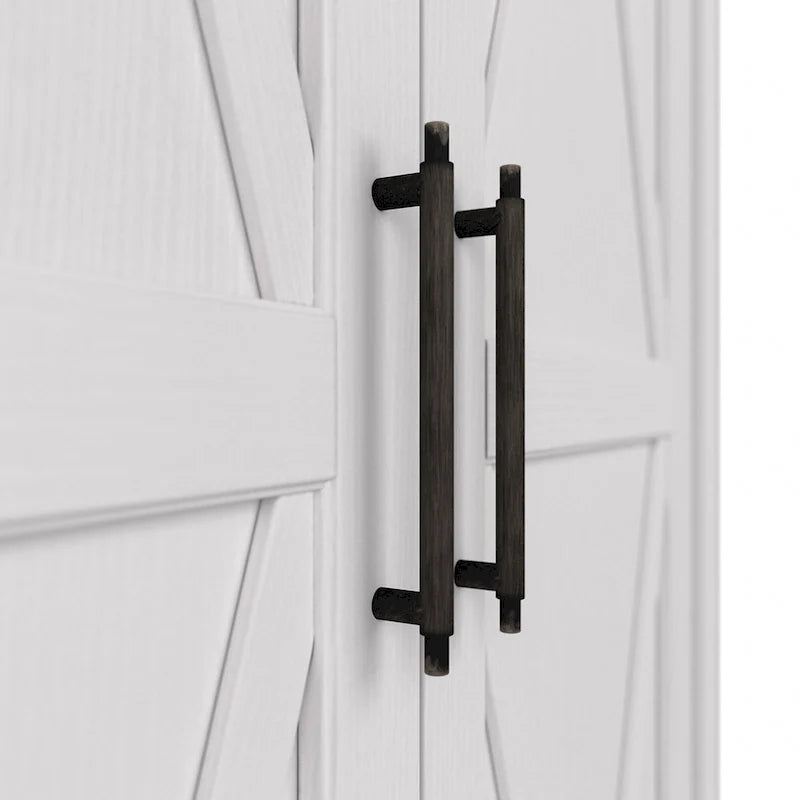 Farmhouse Style Tall Storage Cabinet with 2 Doors & 5 Shelves – Multiple Colors