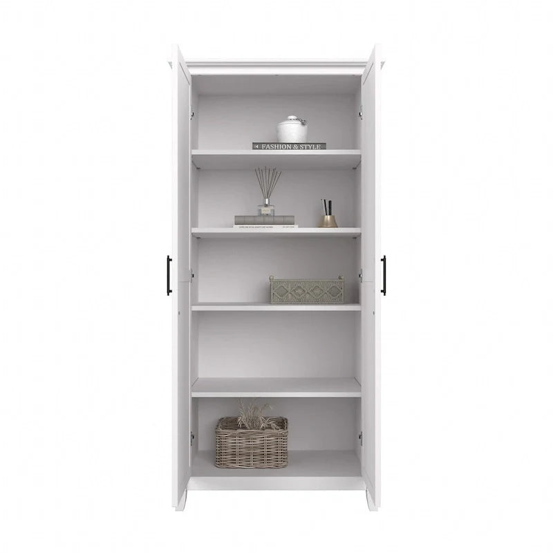 Farmhouse Style Tall Storage Cabinet with 2 Doors & 5 Shelves – Multiple Colors