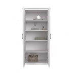 Farmhouse Style Tall Storage Cabinet with 2 Doors & 5 Shelves – Multiple Colors