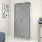 Farmhouse Style Tall Storage Cabinet with 2 Doors & 5 Shelves – Multiple Colors