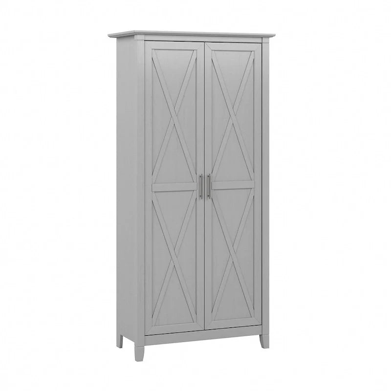 Farmhouse Style Tall Storage Cabinet with 2 Doors & 5 Shelves – Multiple Colors