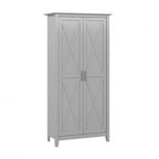 Farmhouse Style Tall Storage Cabinet with 2 Doors & 5 Shelves – Multiple Colors