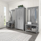 Farmhouse Style Tall Storage Cabinet with 2 Doors & 5 Shelves – Multiple Colors