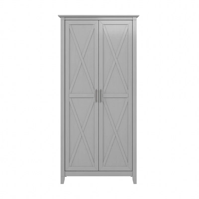 Farmhouse Style Tall Storage Cabinet with 2 Doors & 5 Shelves – Multiple Colors