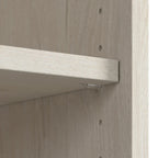 Linen White Oak Farmhouse 5-Shelf Bookcase with Glass Doors – 1 Person