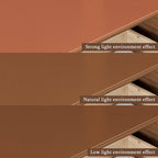 Brown Leather TV Stand for Living Room with 3 Drawers and Metal Legs