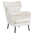 Velvet Wing Back Accent Chair - Single Seat with Pillow