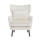 Velvet Wing Back Accent Chair - Single Seat with Pillow