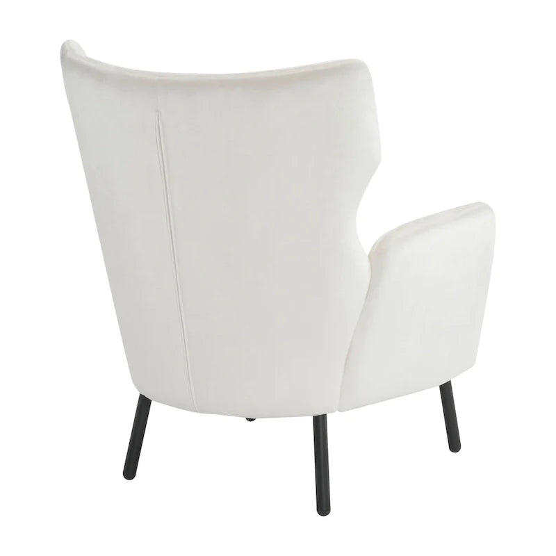 Velvet Wing Back Accent Chair - Single Seat with Pillow