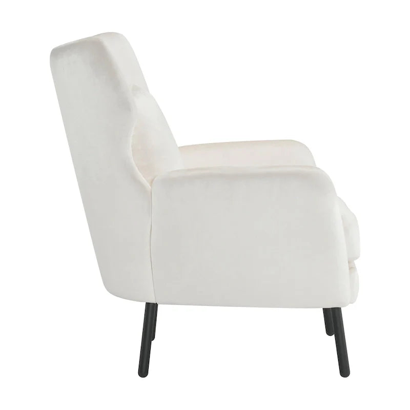 Velvet Wing Back Accent Chair - Single Seat with Pillow