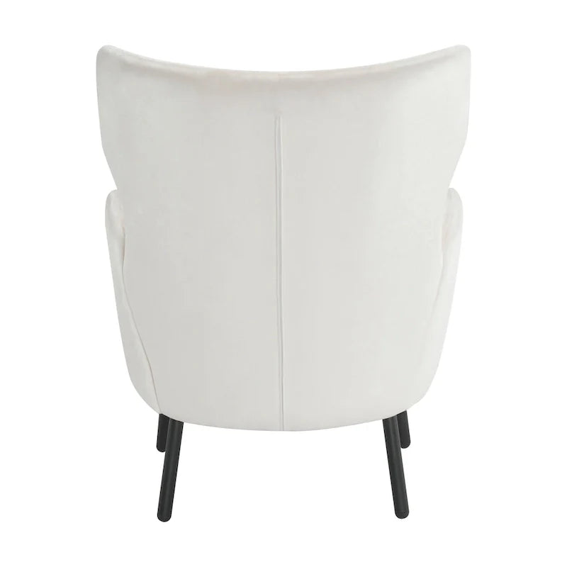 Velvet Wing Back Accent Chair - Single Seat with Pillow