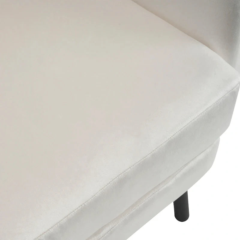 Velvet Wing Back Accent Chair - Single Seat with Pillow
