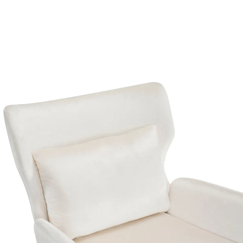 Velvet Wing Back Accent Chair - Single Seat with Pillow