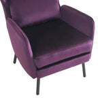 Velvet Wing Back Accent Chair - Single Seat with Pillow