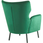 Velvet Wing Back Accent Chair - Single Seat with Pillow