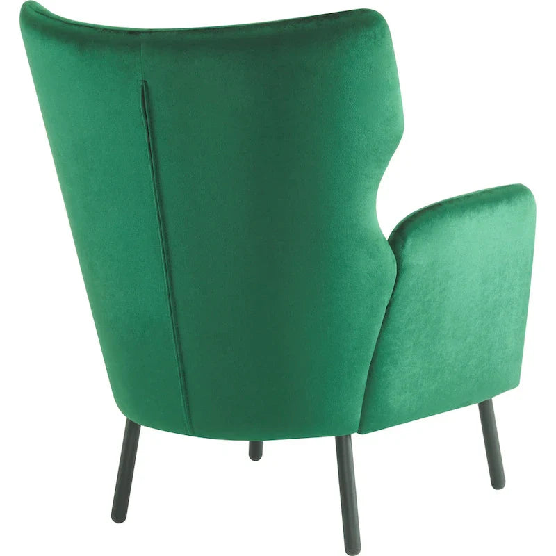Velvet Wing Back Accent Chair - Single Seat with Pillow