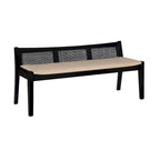 Low Profile Framed Woven Rattan Cane Bench - 52.5 - Black